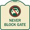 Signmission Never Block Gate with No CarHeavy-Gauge Aluminum Architectural Sign, 18" x 18", TG-1818-23862 A-DES-TG-1818-23862 - alternate 1